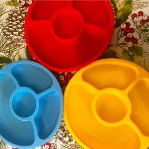 3 silicone meal plates for little kids